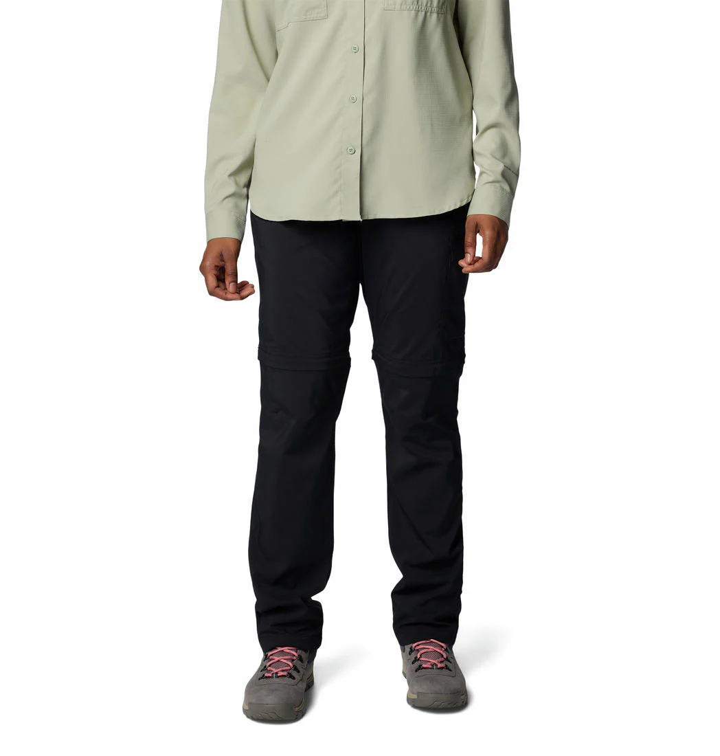 Columbia Women Black Silver Ridge Utility Convertible Pant (Sun Protection)