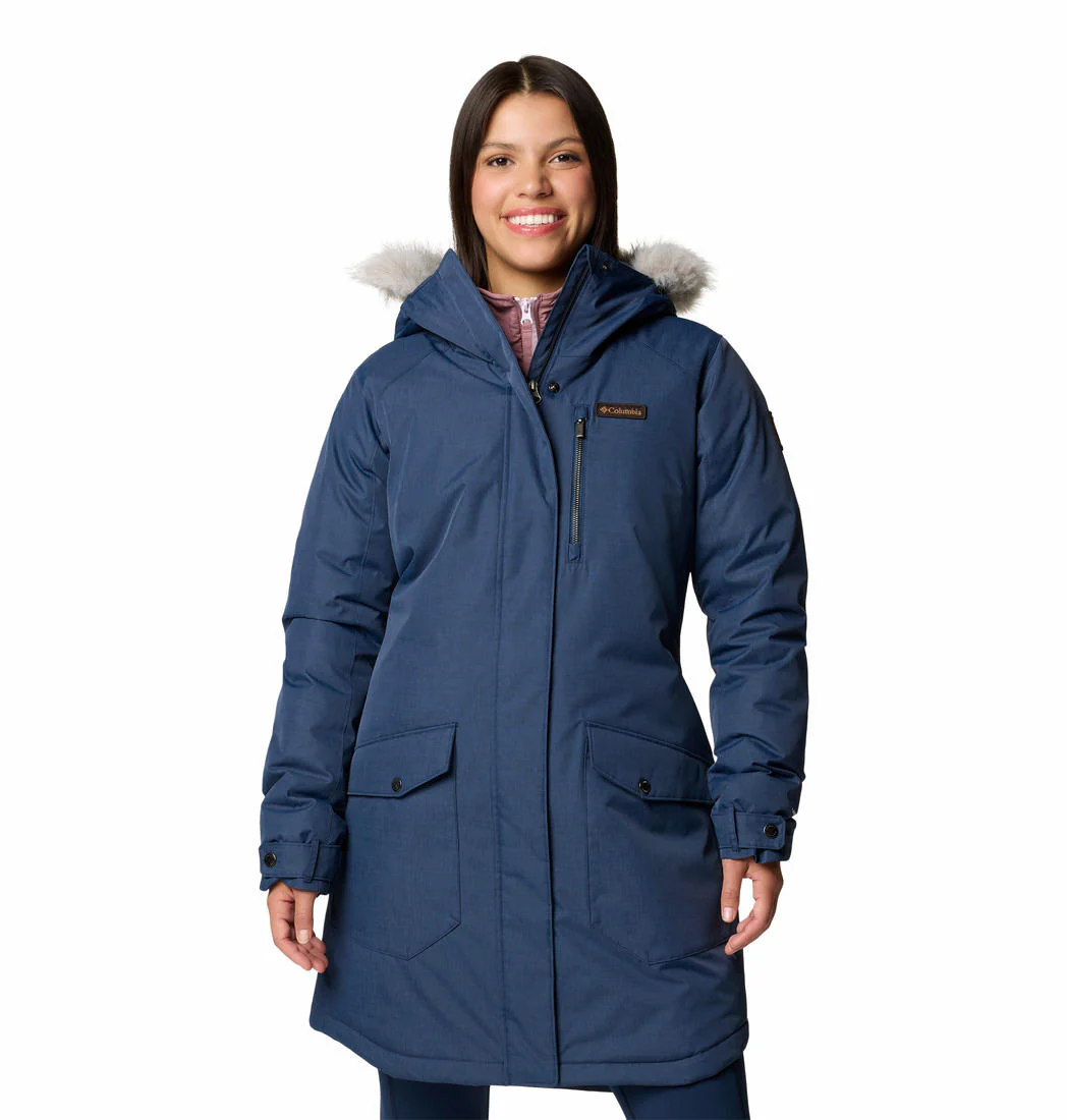Columbia Women Blue Suttle Mountain Long Insulated Jacket
