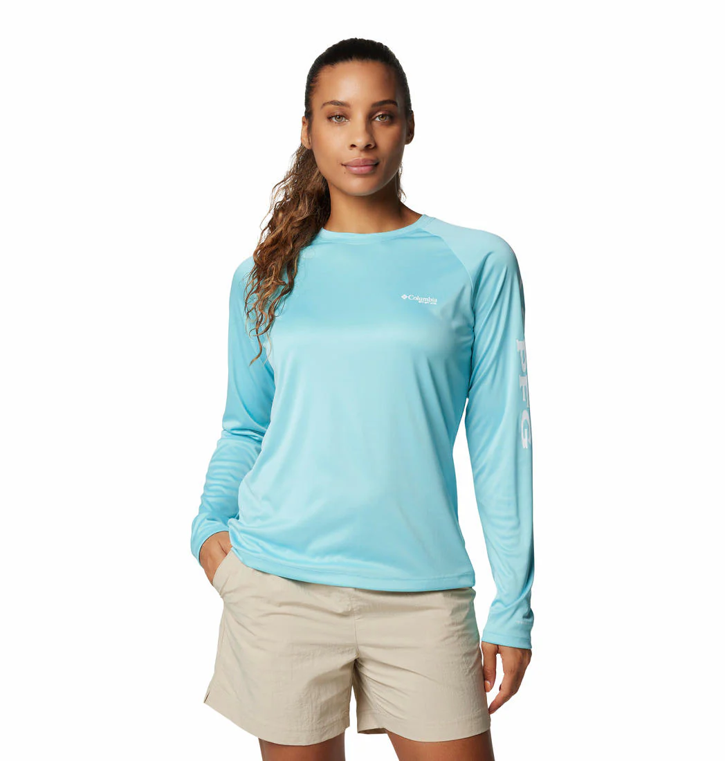 Columbia Women Blue Tidal Tee II Long Sleeve (Sun Protection)