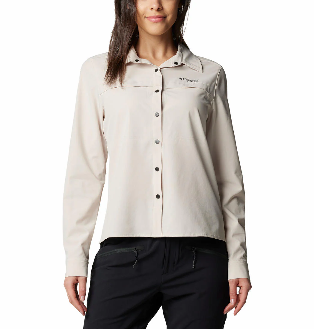 Columbia Women Brown Summit Valley Woven Long Sleeve Shirt (Sun Protection)