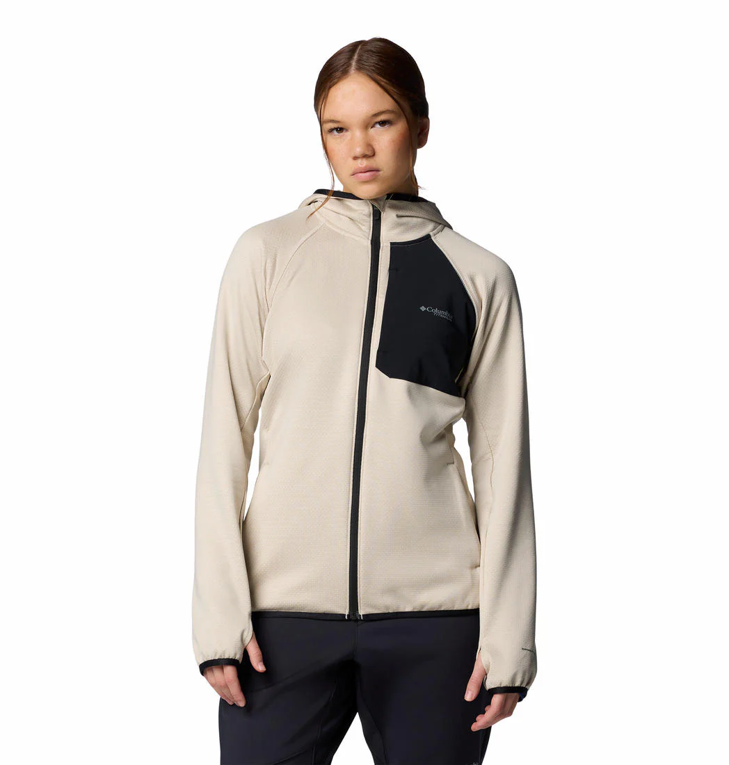 Columbia Women Brown Triple Canyon Grid Fleece Hooded FZ