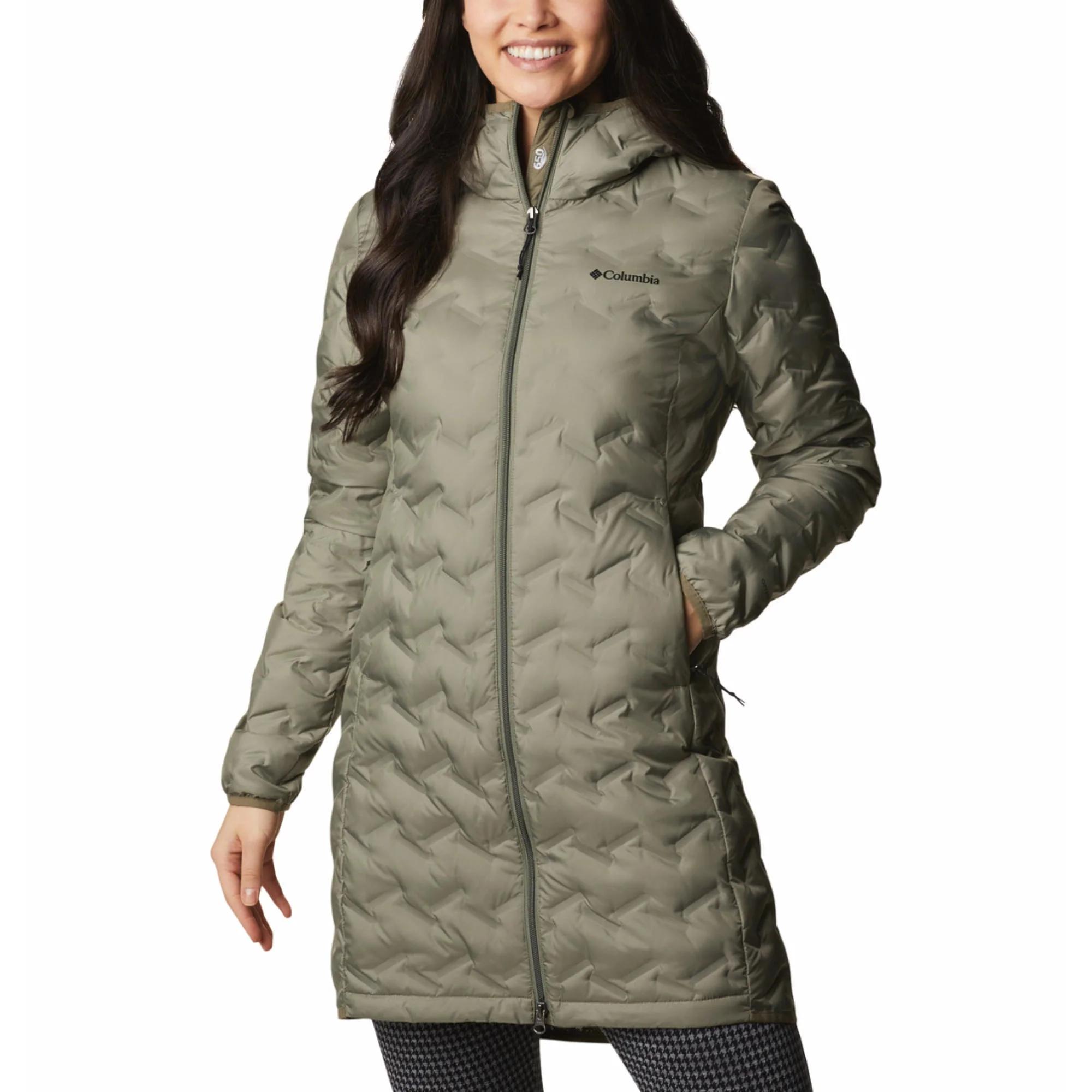 Columbia Women Green Delta Ridge II Long Down Jacket