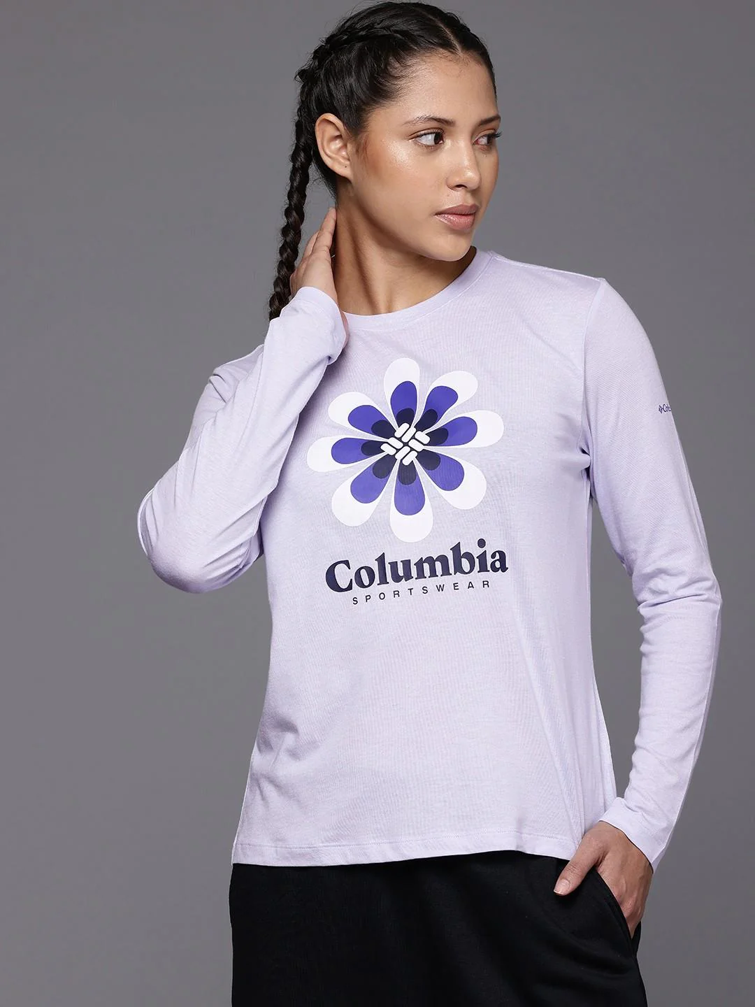 Columbia Women Purple Columbia Trek Relaxed LS Tee