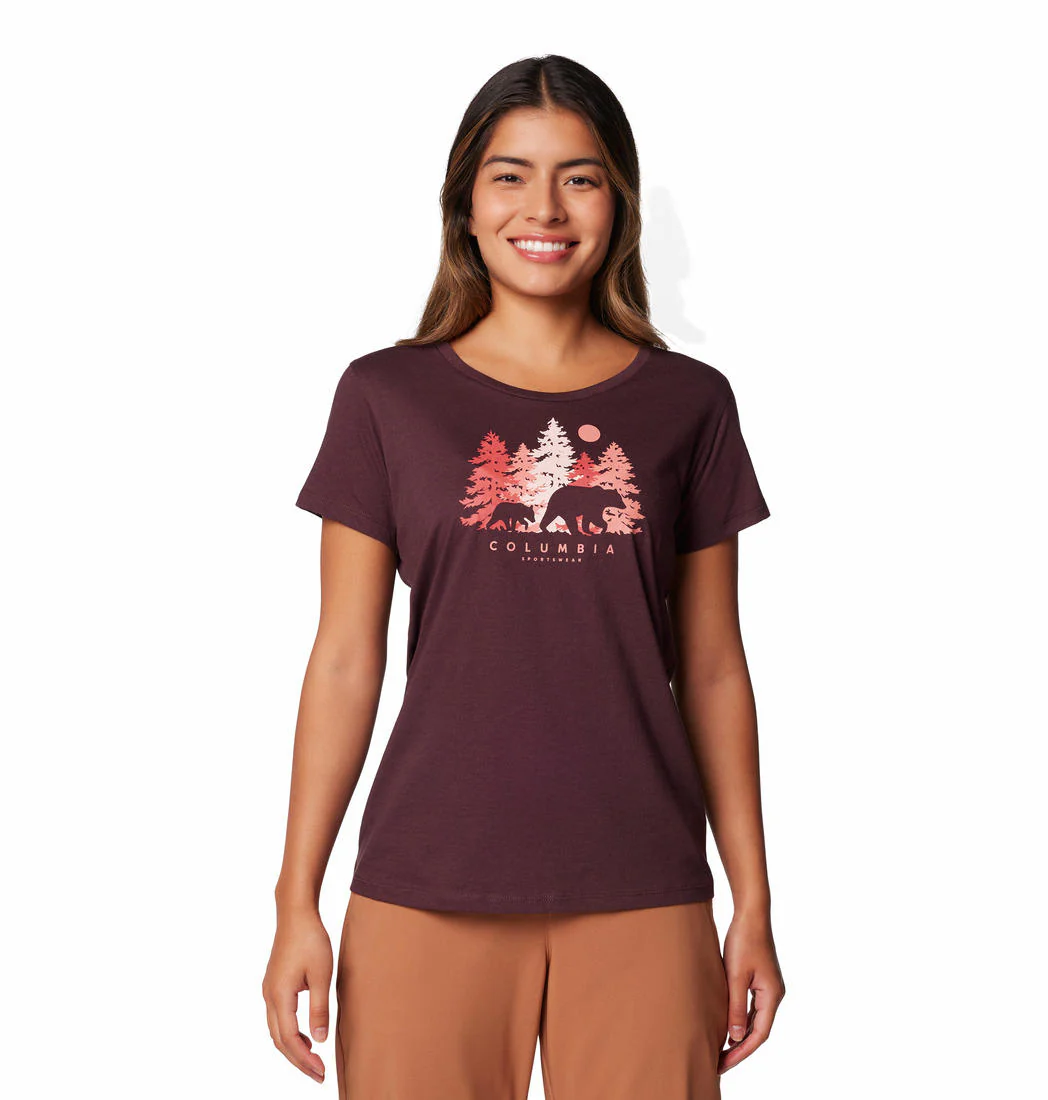 Columbia Women Red Daisy Days SS Graphic Tee