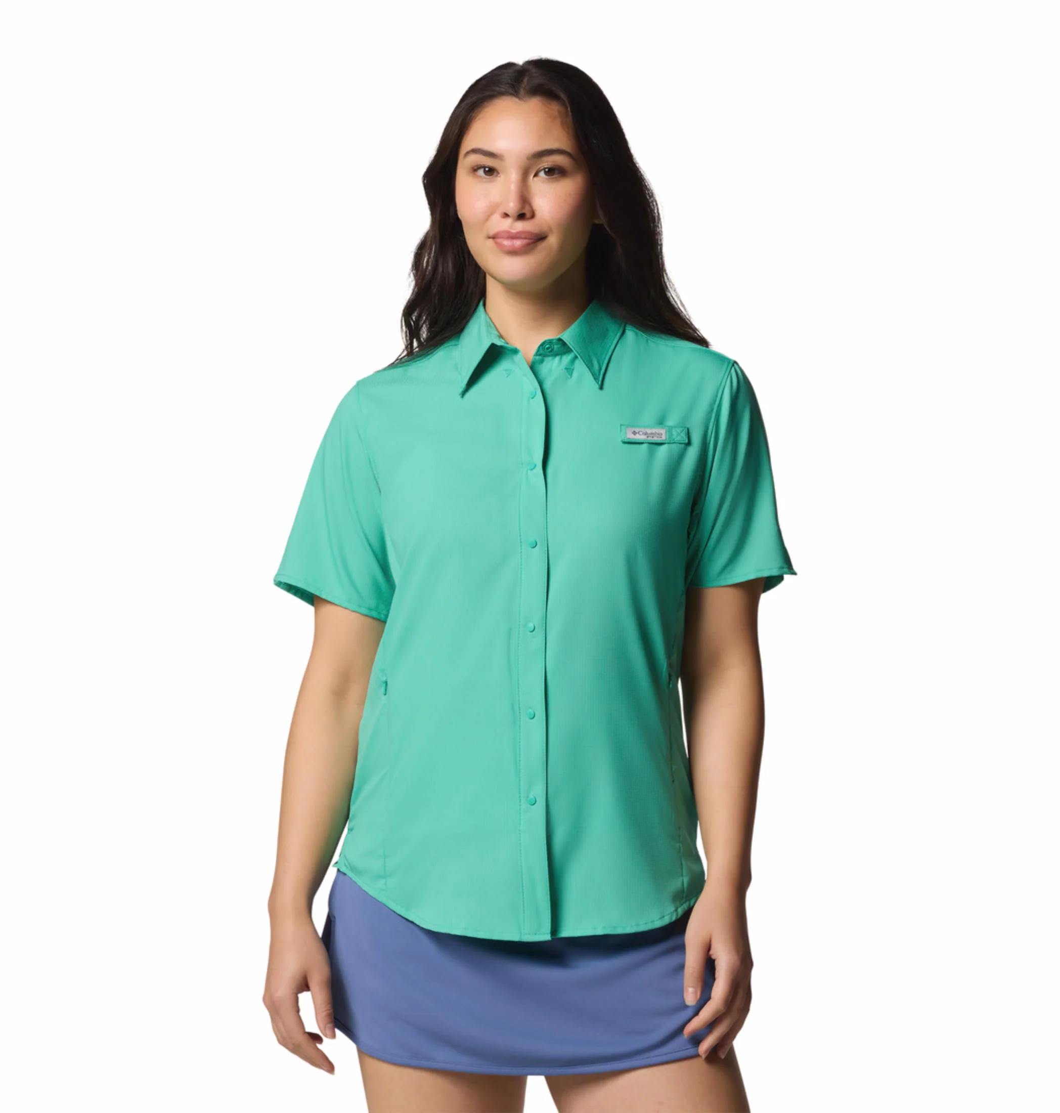 Columbia Women Green Womens Tamiami II SS Shirt (Sun Protection)