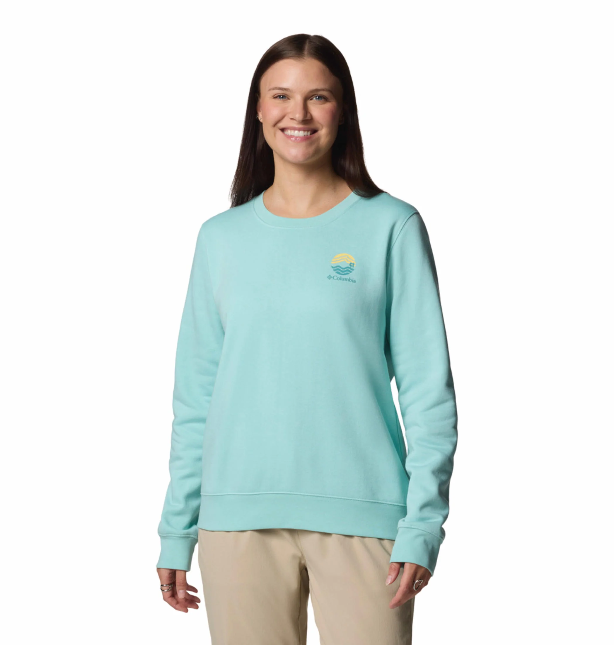 Columbia Women Blue Beaumount Graphic Crew