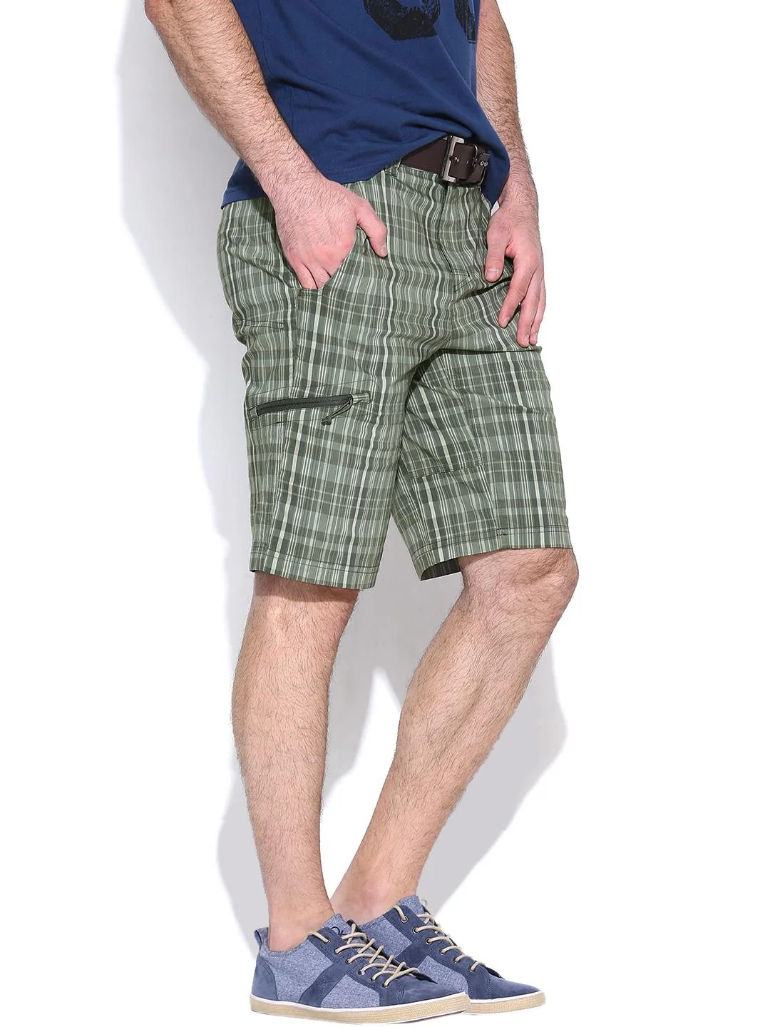 Columbia Men Green Cool Creek Stretch Plaid Short - Image 3