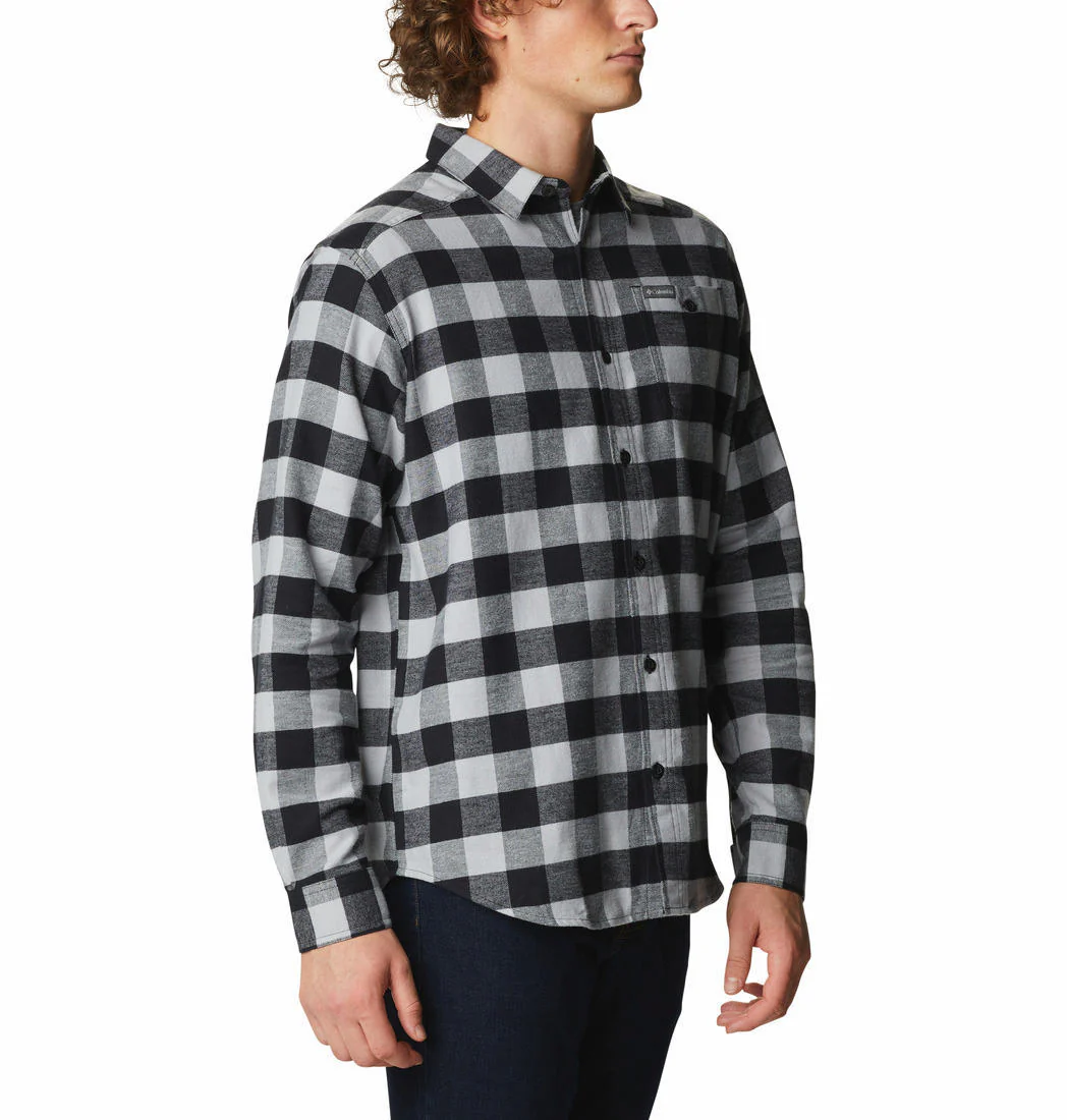 Columbia Men Grey Cornell Woods Flannel Long Sleeve Shirt - Image 5