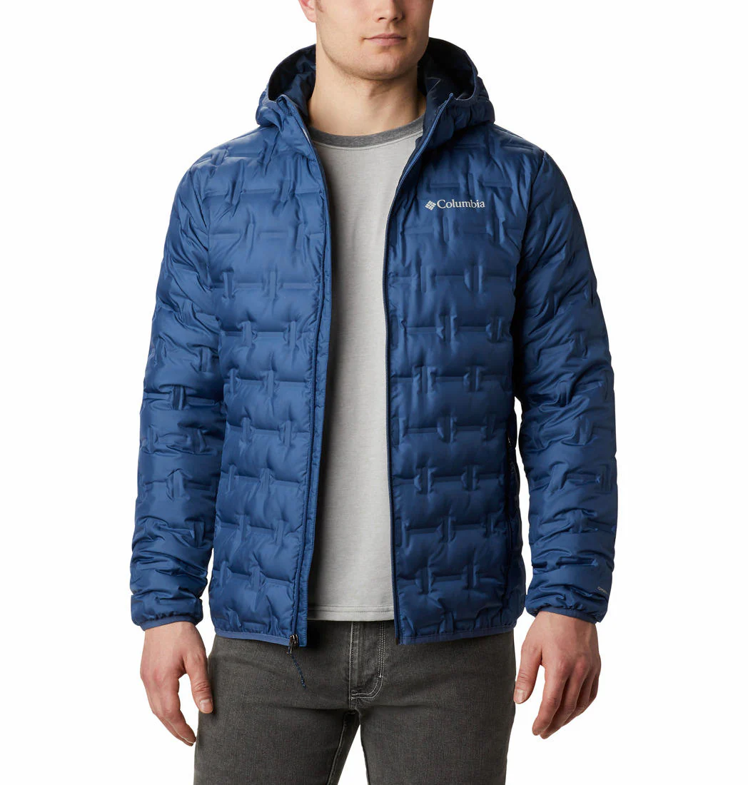 Columbia Men Blue Delta Ridge Down Hooded Jacket