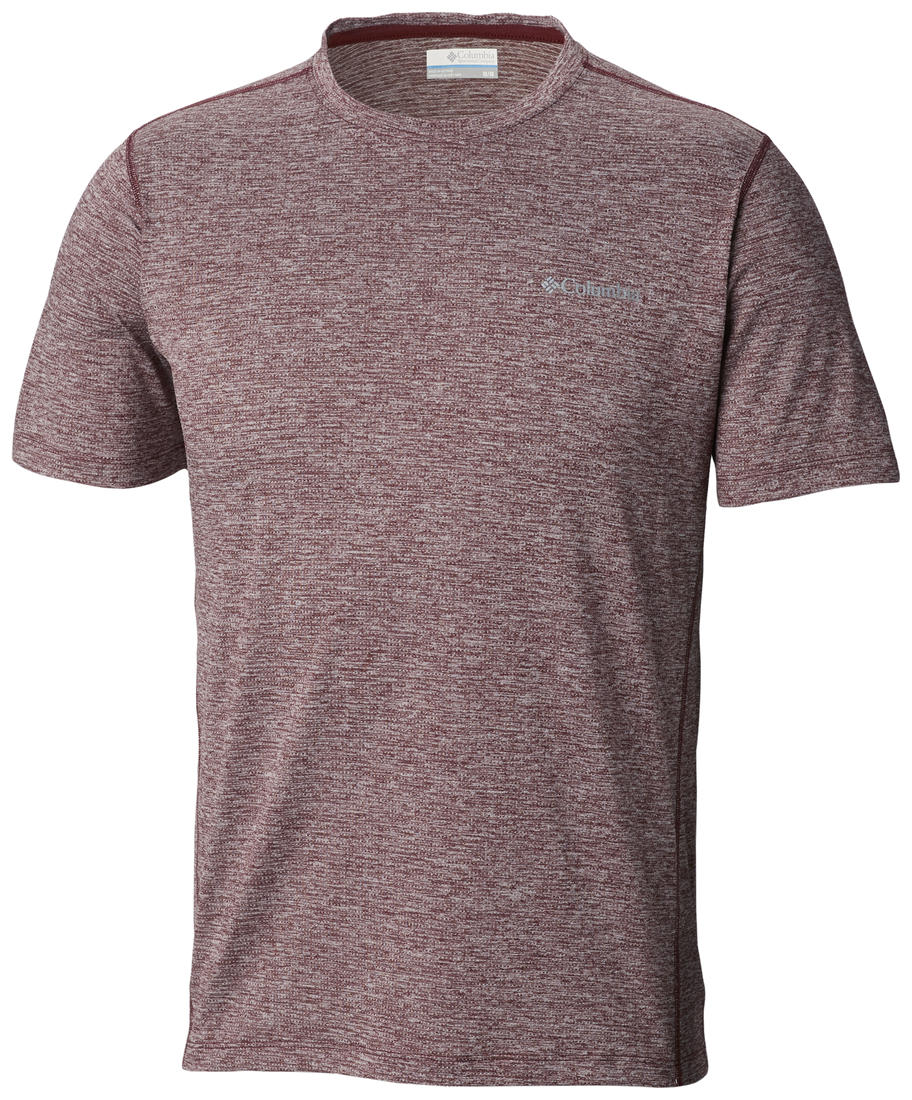 Columbia Men Red Deschutes Runner Short Sleeve Shirt