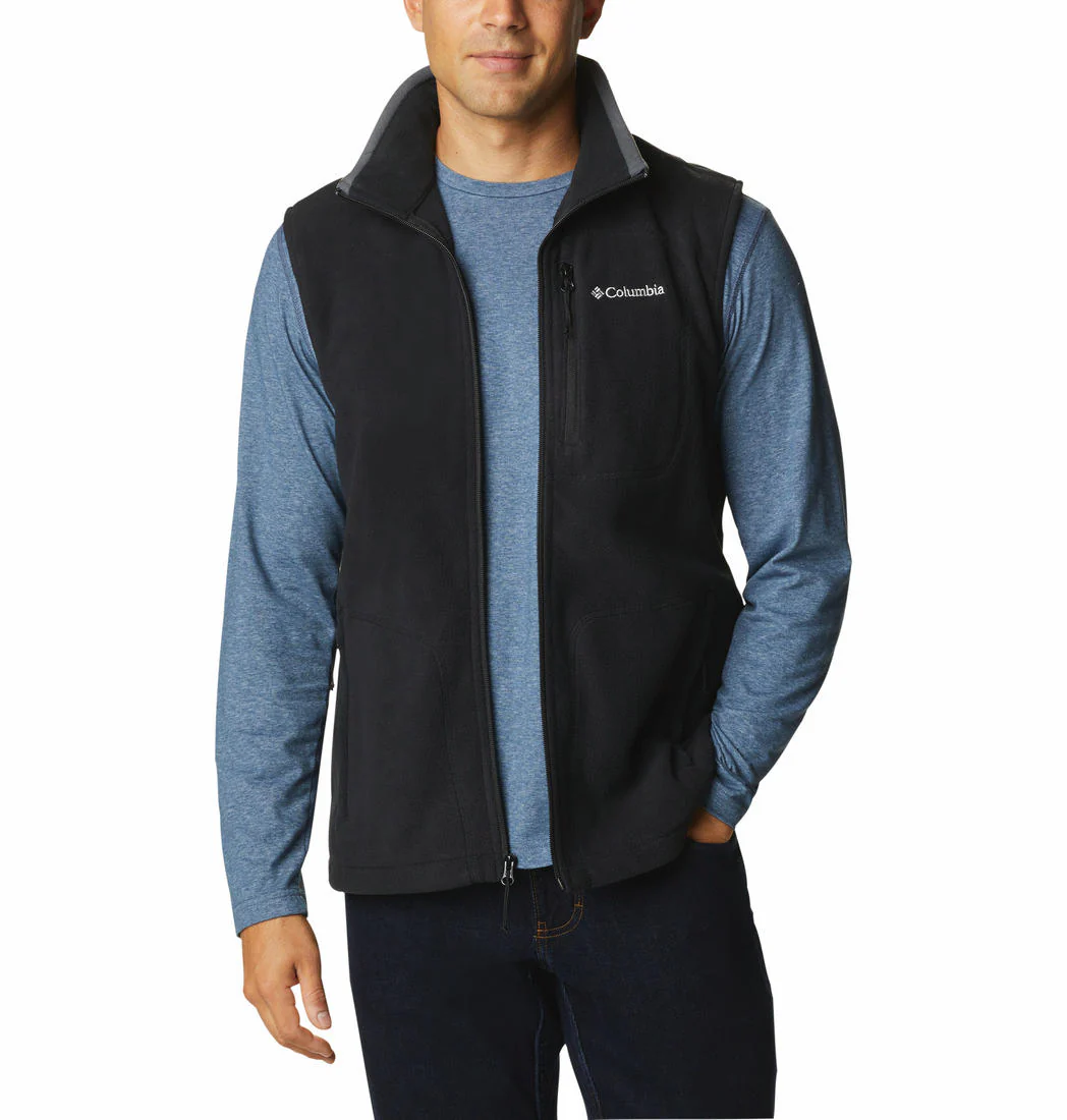 Columbia Men Black Fast Trek Fleece Vest