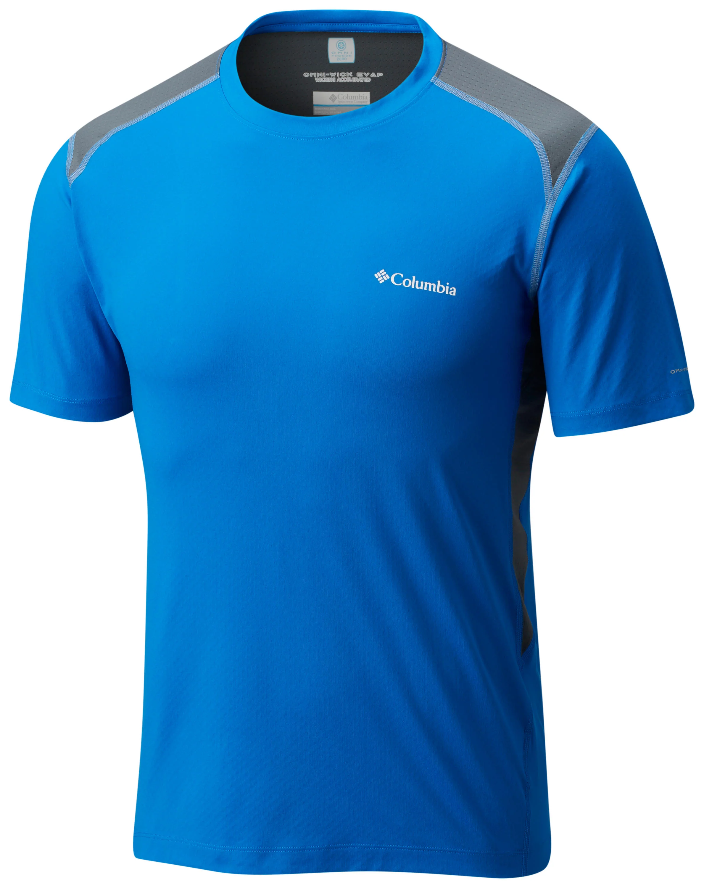 Columbia Men Blue Freeze Degree II Short Sleeve Shirt (Sun Protection)