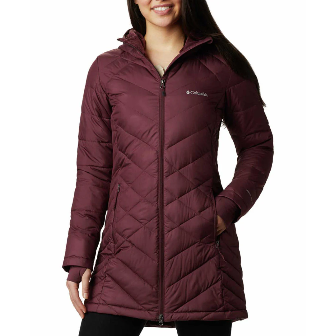 Columbia Women Maroon Heavenly Long Hooded Jacket
