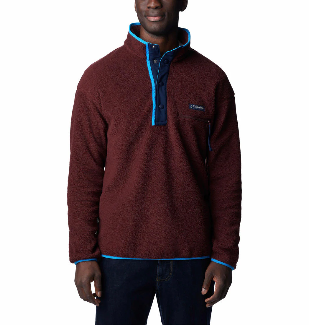 Columbia Men Maroon Helvetia Half Snap Fleece