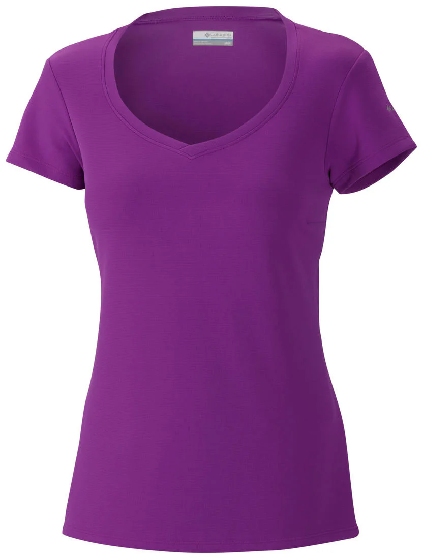 Columbia Women Purple Innisfree Short Sleeve Shirt