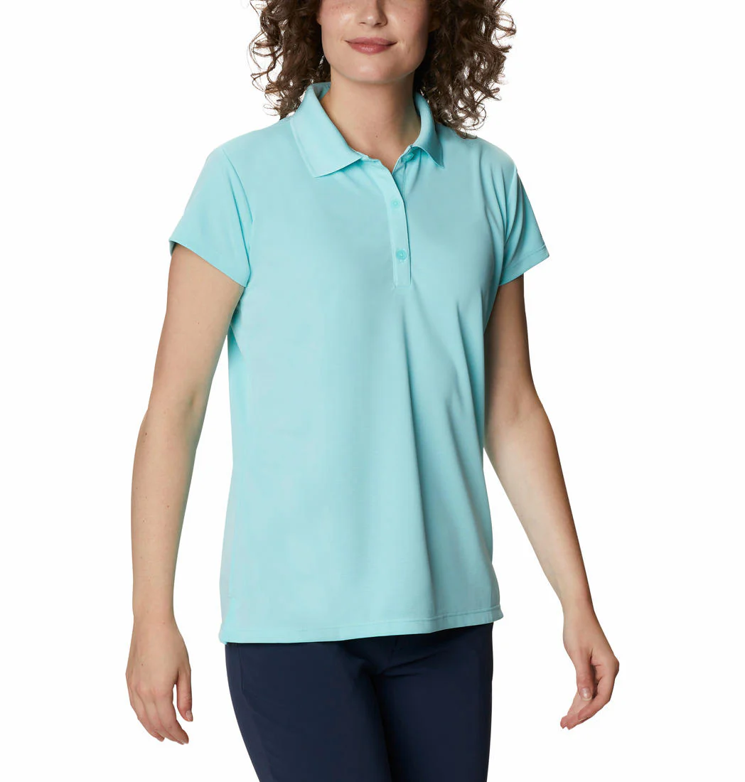 Columbia Women Blue Innisfree SS Polo (Sun Protection)