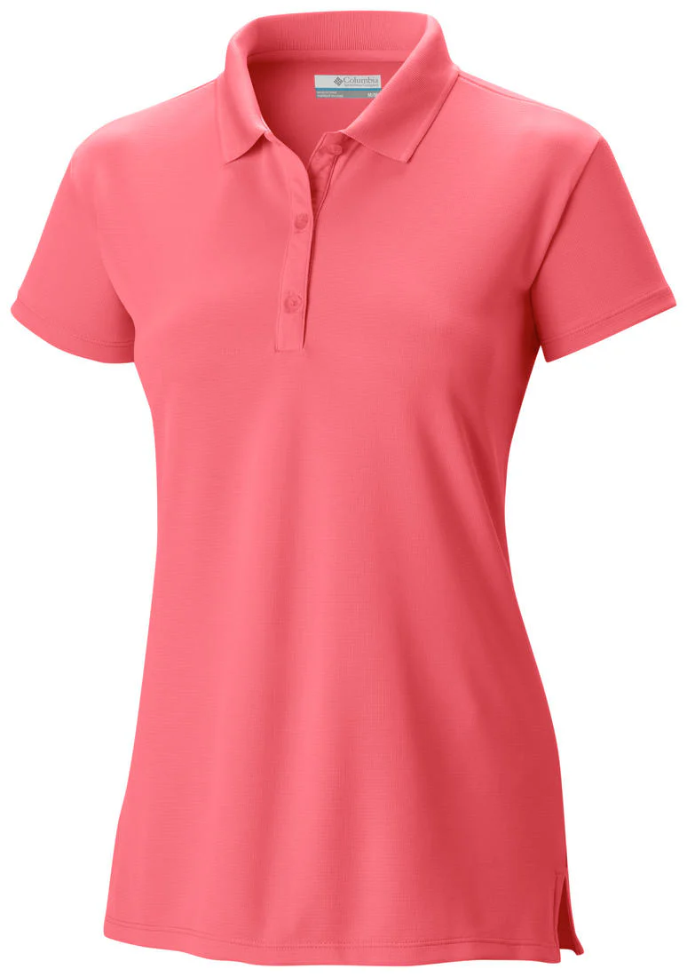 Columbia Women Red Innisfree SS Polo (Sun Protection)