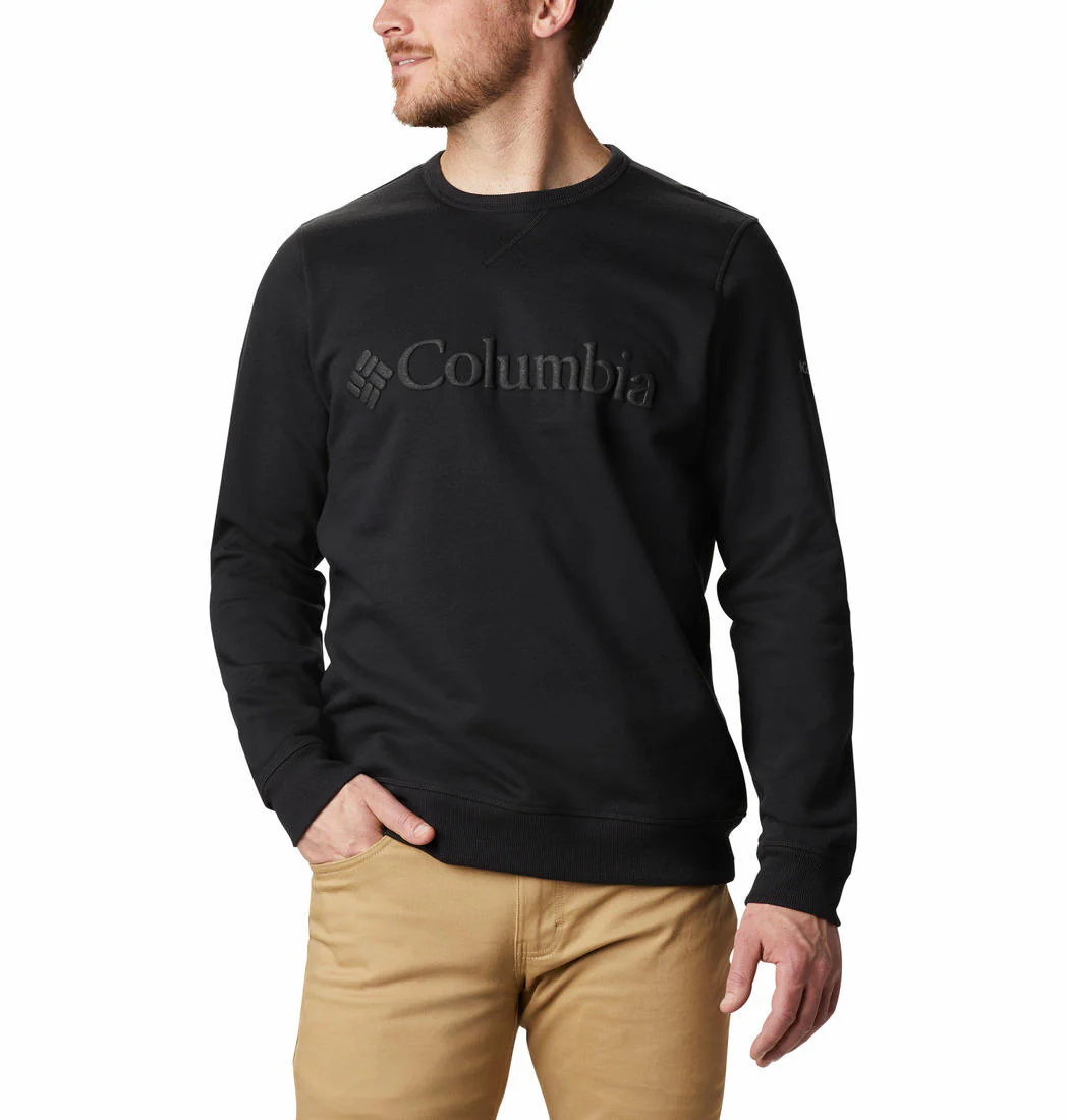 Columbia Men Black M Columbia Logo Fleece Crew (Sun Protection)