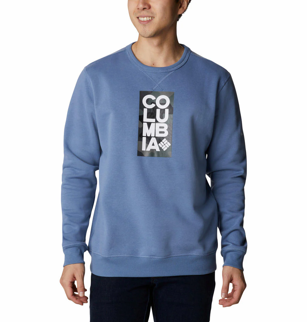 Columbia Men Blue M Columbia Logo Fleece Crew (Sun Protection)