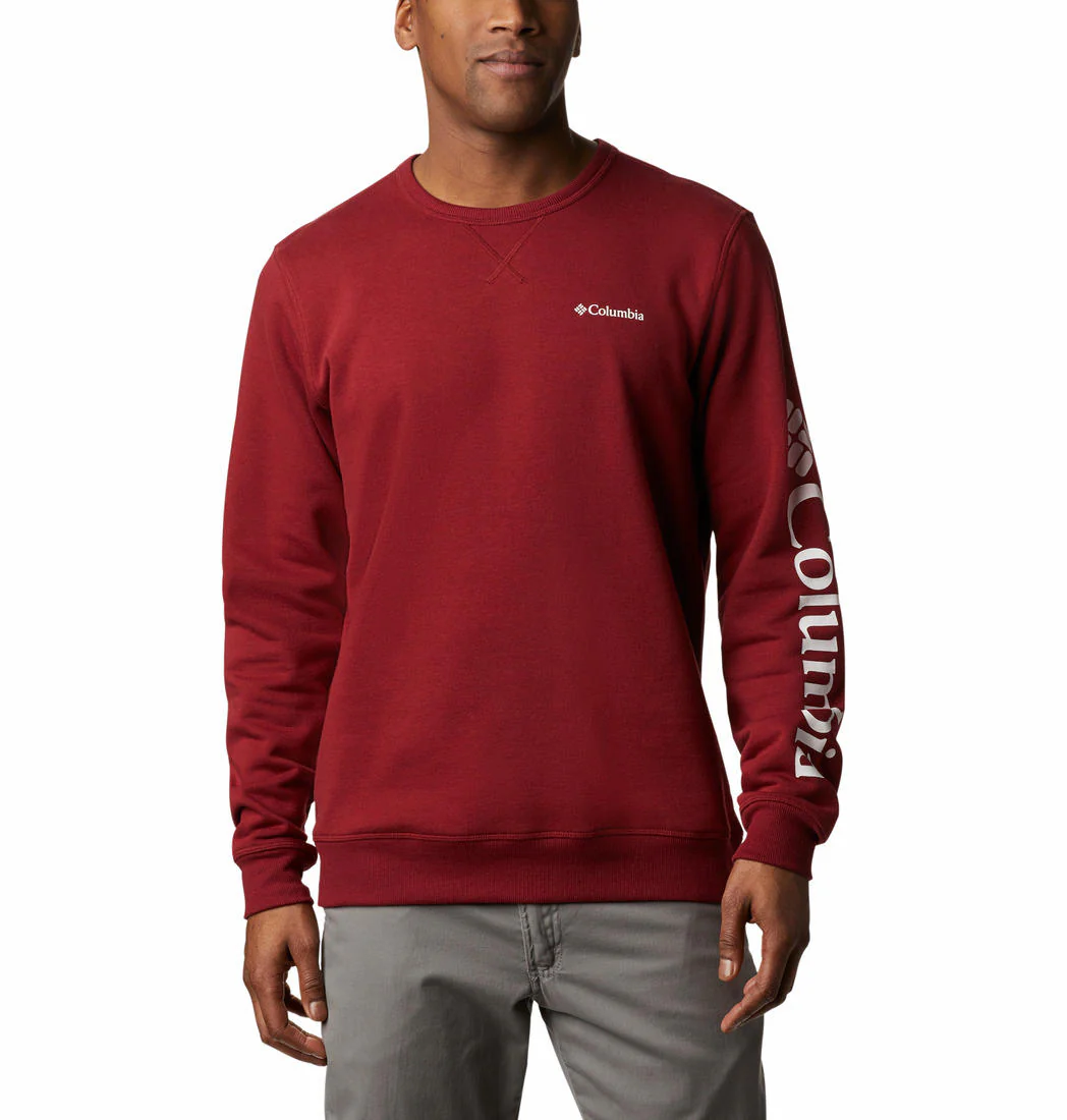 Columbia Men Red M Columbia Logo Fleece Crew (Sun Protection)