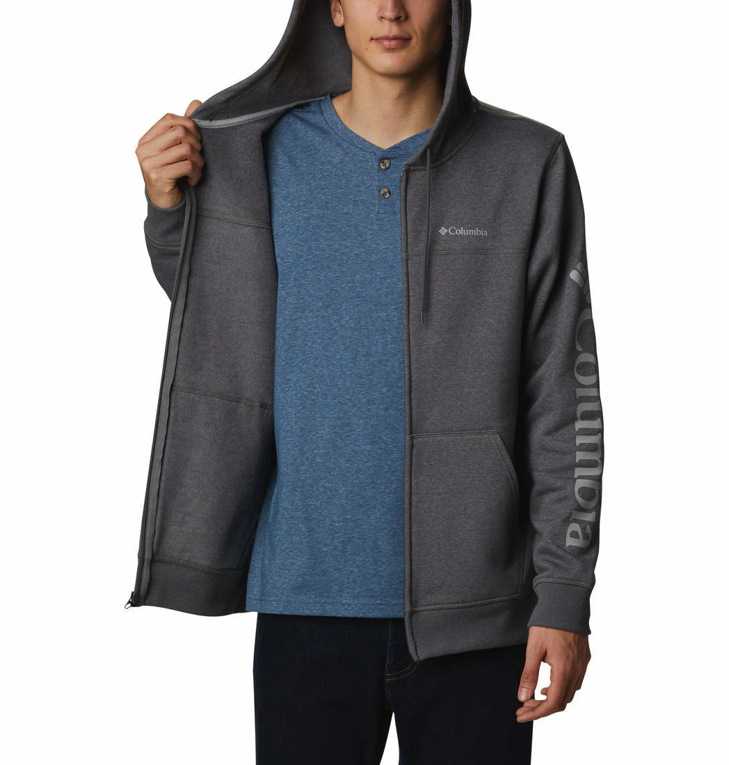 Columbia Men Grey M Columbia Logo Fleece FZ (Sun Protection)