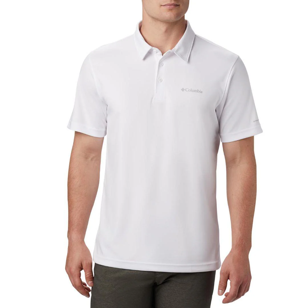 Columbia Men White M Mist Trail SS Polo (Sun Protection)