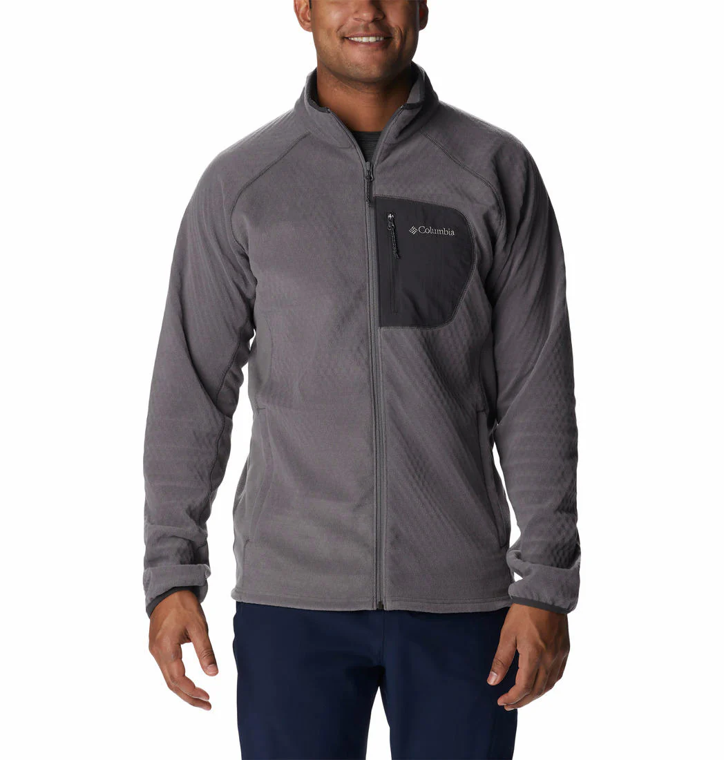 Columbia Men Grey M Outdoor Tracks Full Zip