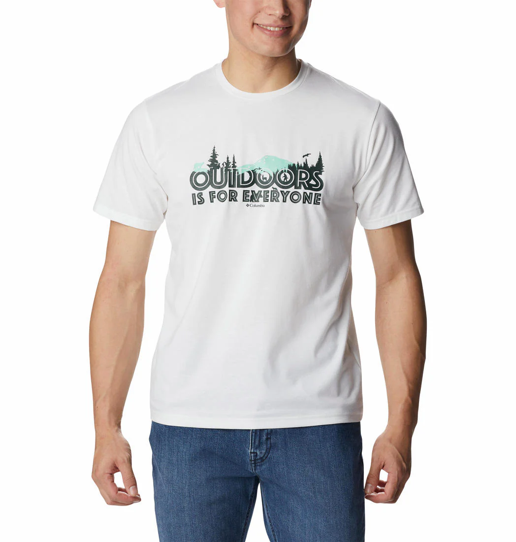 Columbia Men White Men's Sun Trek Short Sleeve Graphic Tee (Sun Protection)