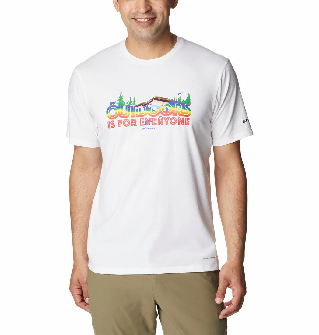 Columbia Men White Men's Sun Trek Short Sleeve Graphic Tee (Sun Protection)