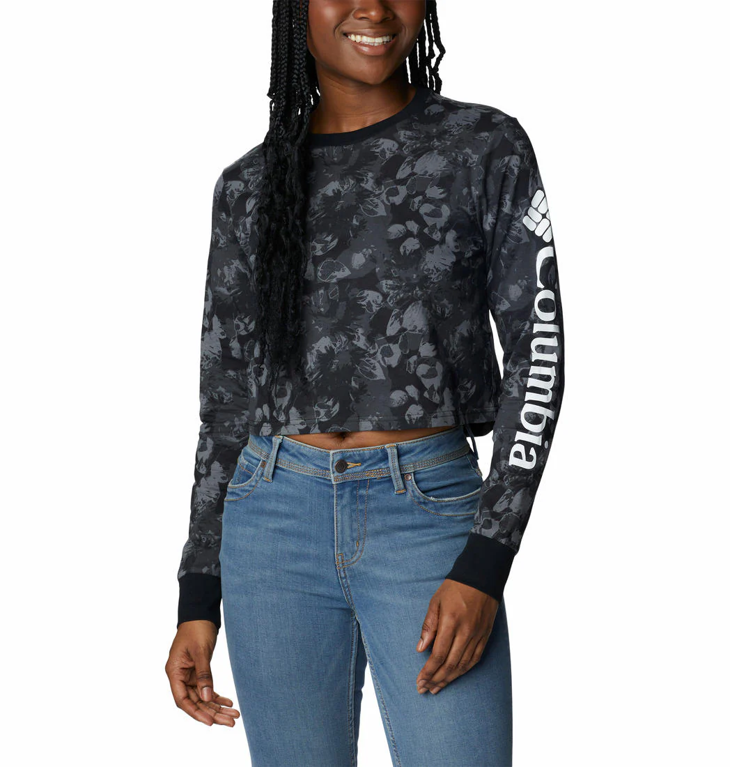 Columbia Women Black North Cascades LS Printed