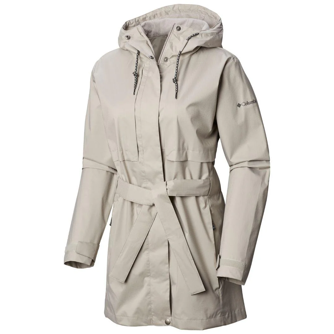 Columbia Women Grey Pardon My Trench Rain Jacket
