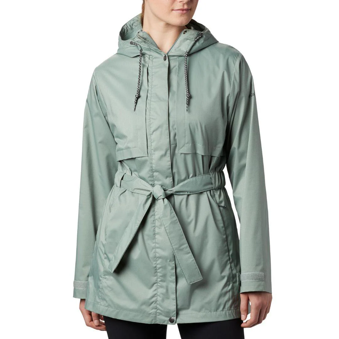 Columbia Women Green Pardon My Trench Rain Jacket