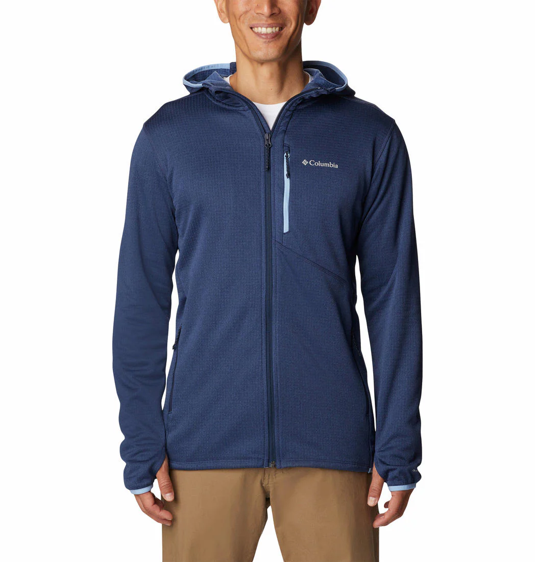 Columbia Men Blue Park View Fleece Full Zip Hoodie