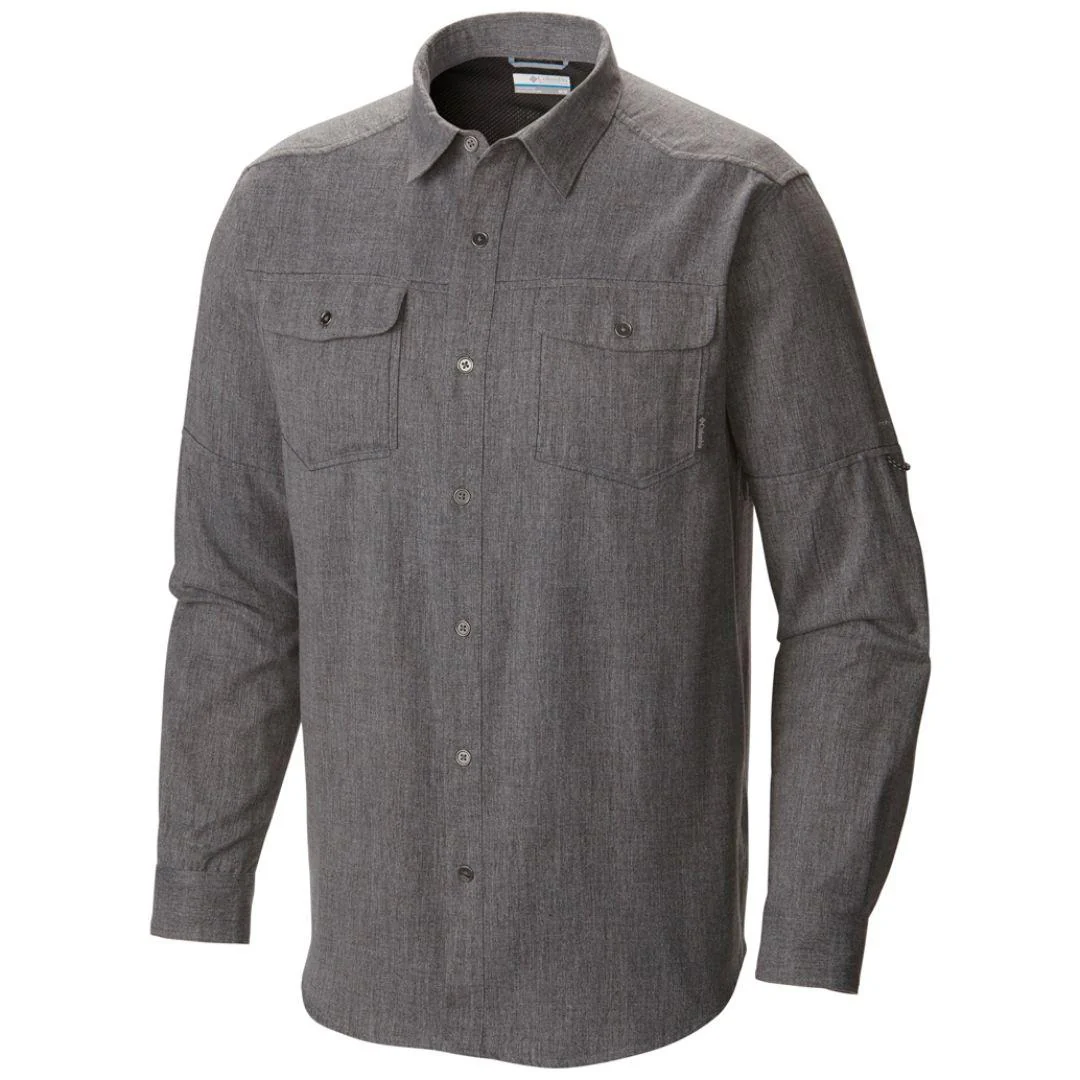 Columbia Men Black Pilsner Lodge Long Sleeve Shirt (Sun Protection)