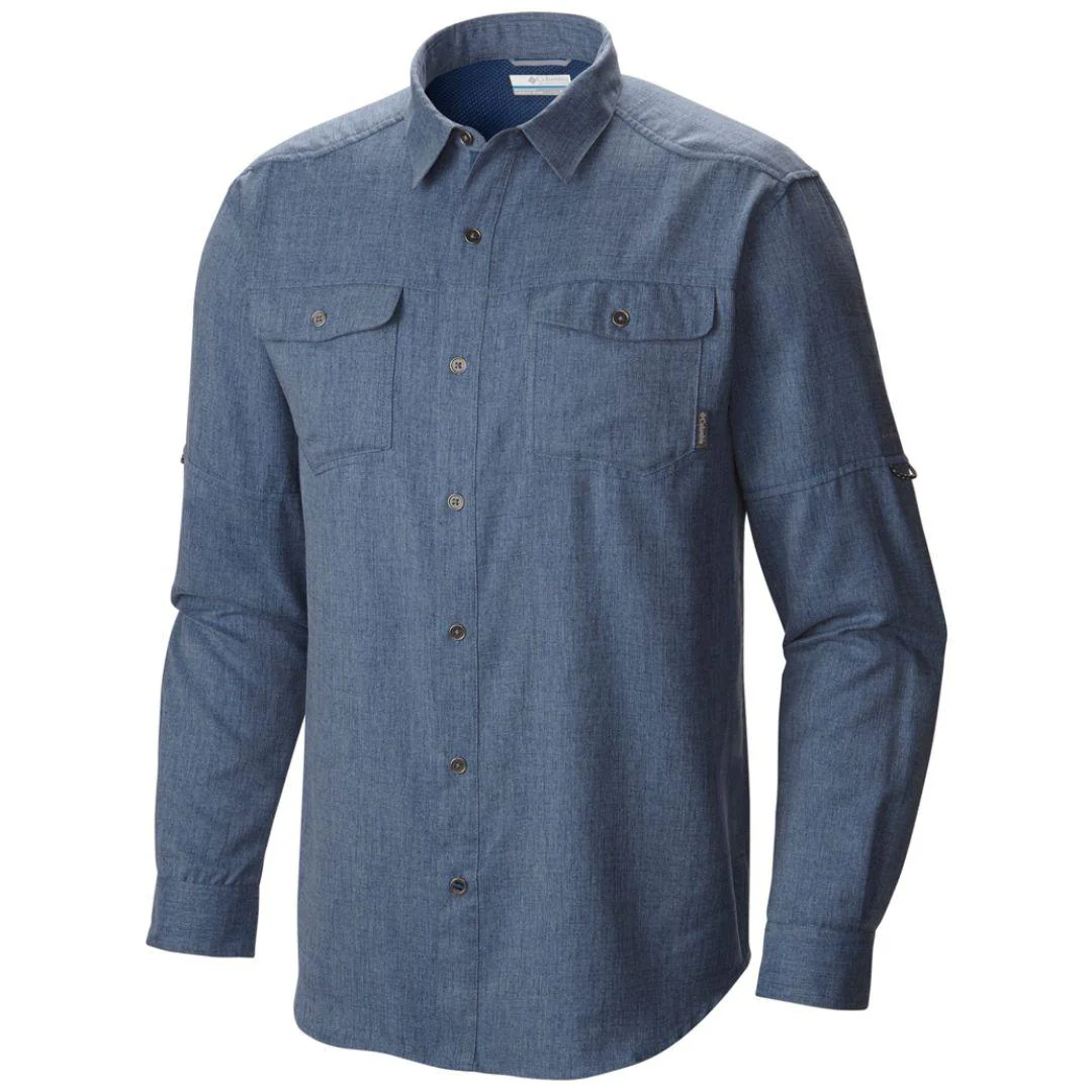 Columbia Men Blue Pilsner Lodge Long Sleeve Shirt (Sun Protection)