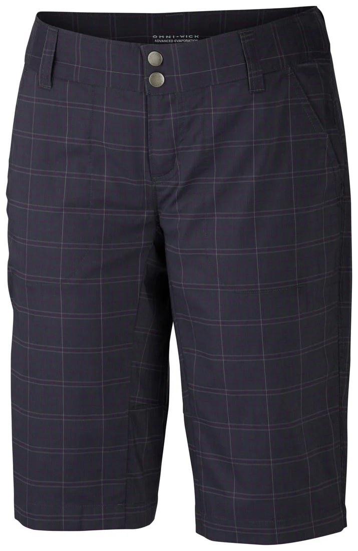 Columbia Women Blue Saturday Trail II Plaid Short (Sun Protection)