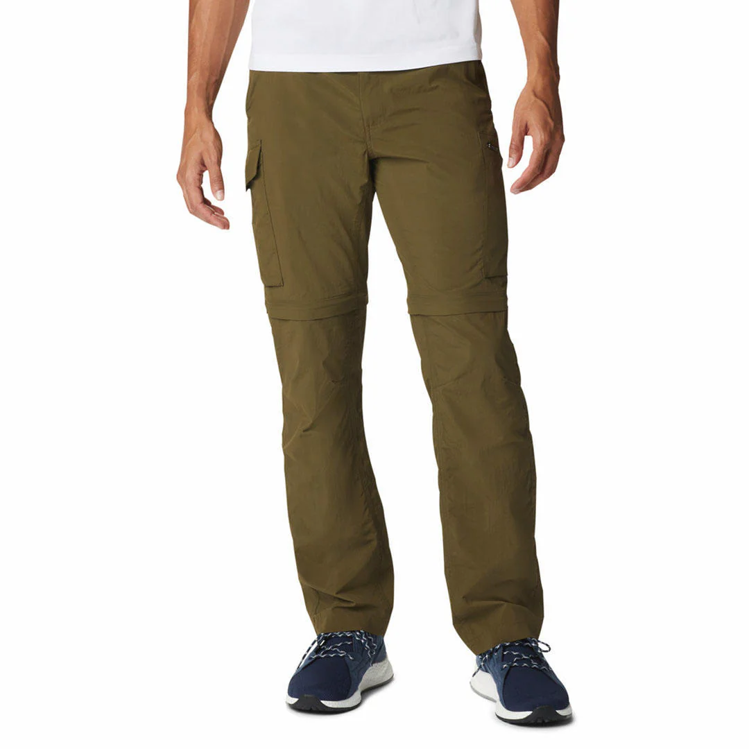 Columbia Men Green Silver Ridge Convertible Pant (Sun Protection)
