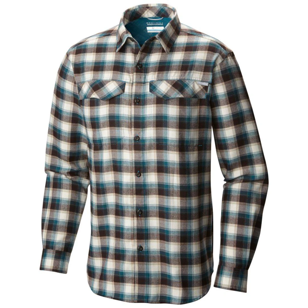 Columbia Men Green Silver Ridge Flannel Long Sleeve Shirt