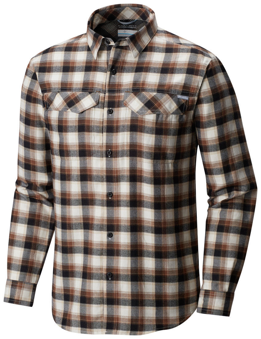Columbia Men Black Silver Ridge Flannel Long Sleeve Shirt