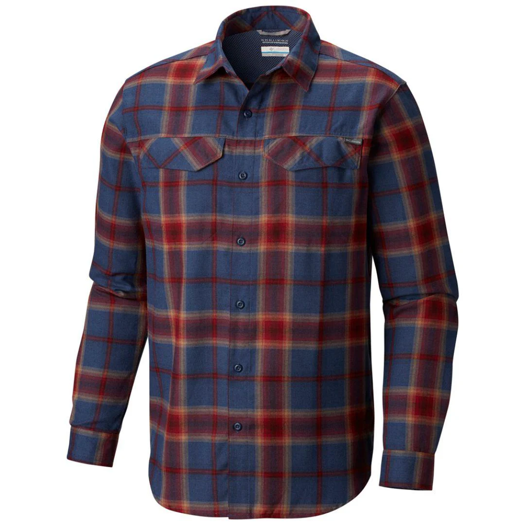Columbia Men Blue Silver Ridge Flannel Long Sleeve Shirt