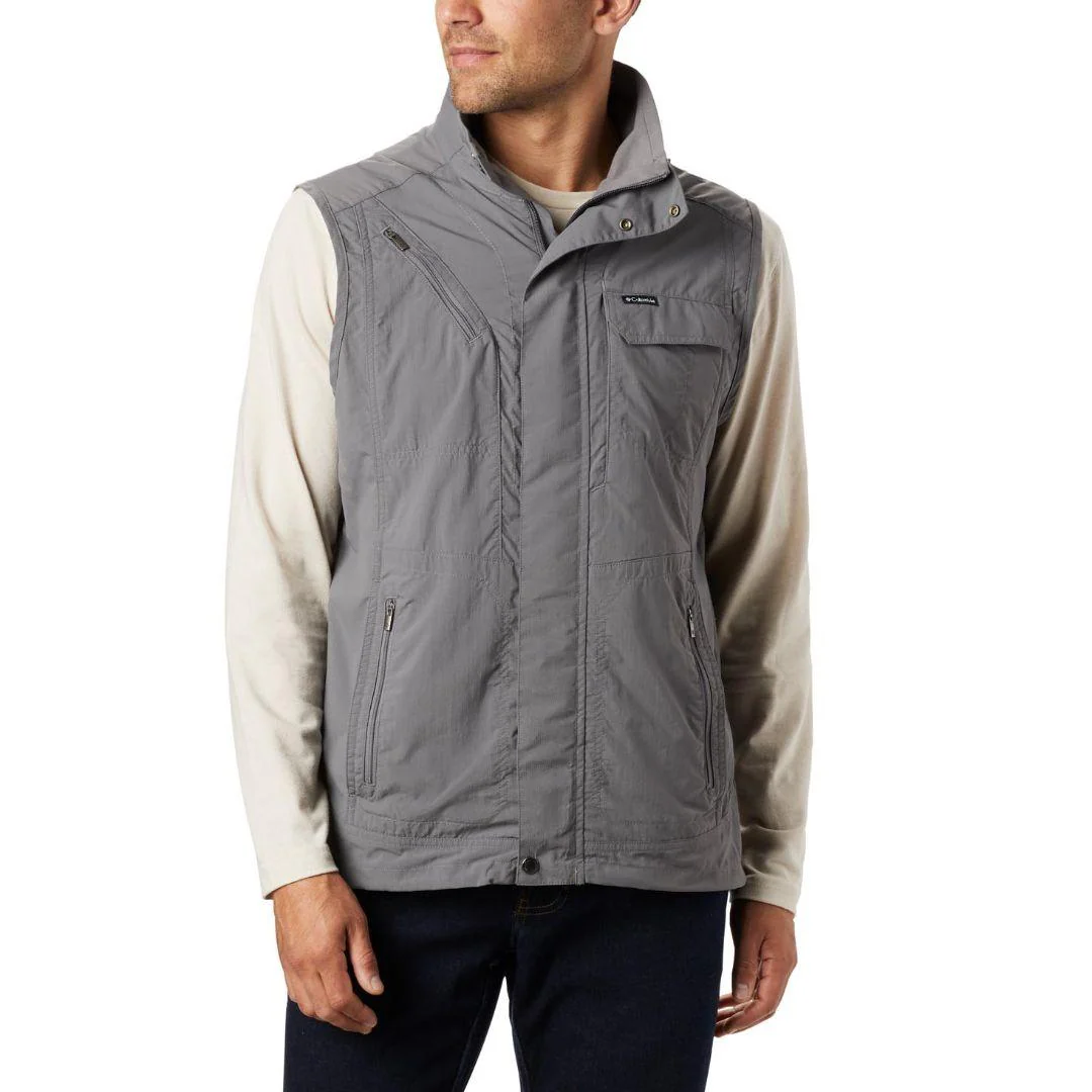 Columbia Men Grey Silver Ridge II Vest (Sun Protection)