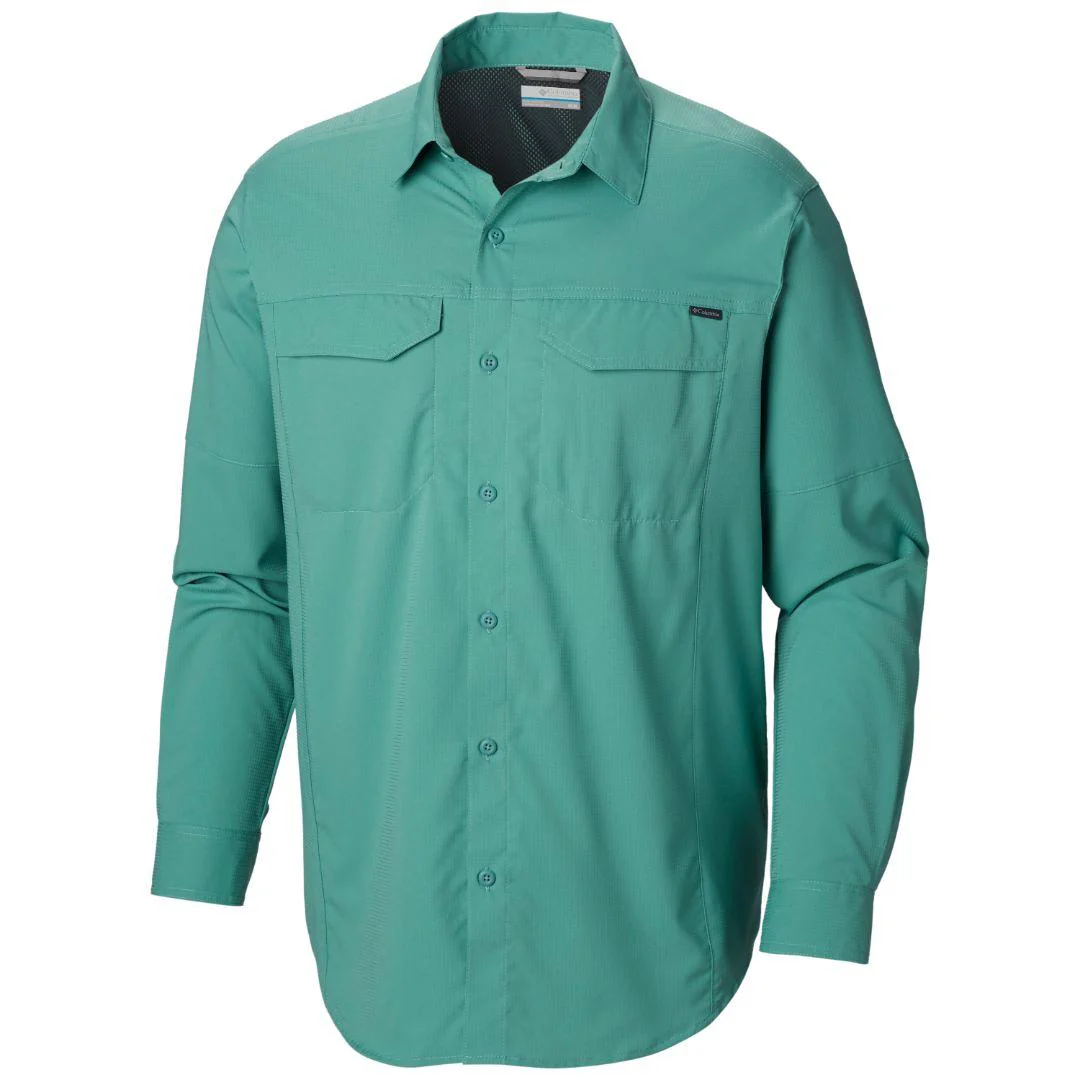 Columbia Men Green Silver Ridge Lite Long Sleeve Shirt (Sun Protection)