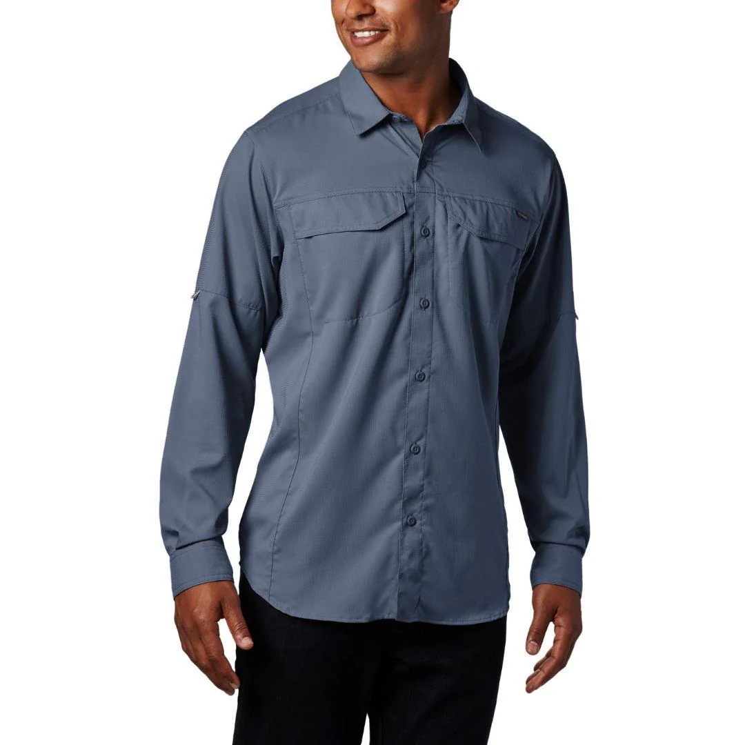 Columbia Men Blue Silver Ridge Lite Long Sleeve Shirt (Sun Protection)