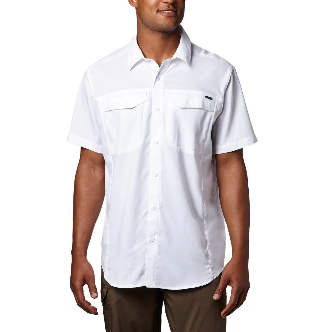 Columbia Men White Silver Ridge Lite Short Sleeve Shirt (Sun Protection)