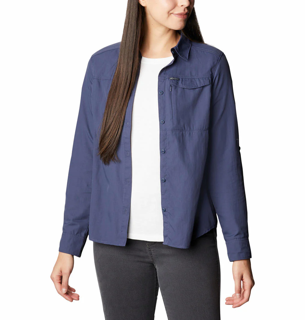 Columbia Women Navy Blue Silver Ridge 2.0 Long Sleeve (Sun Protection)