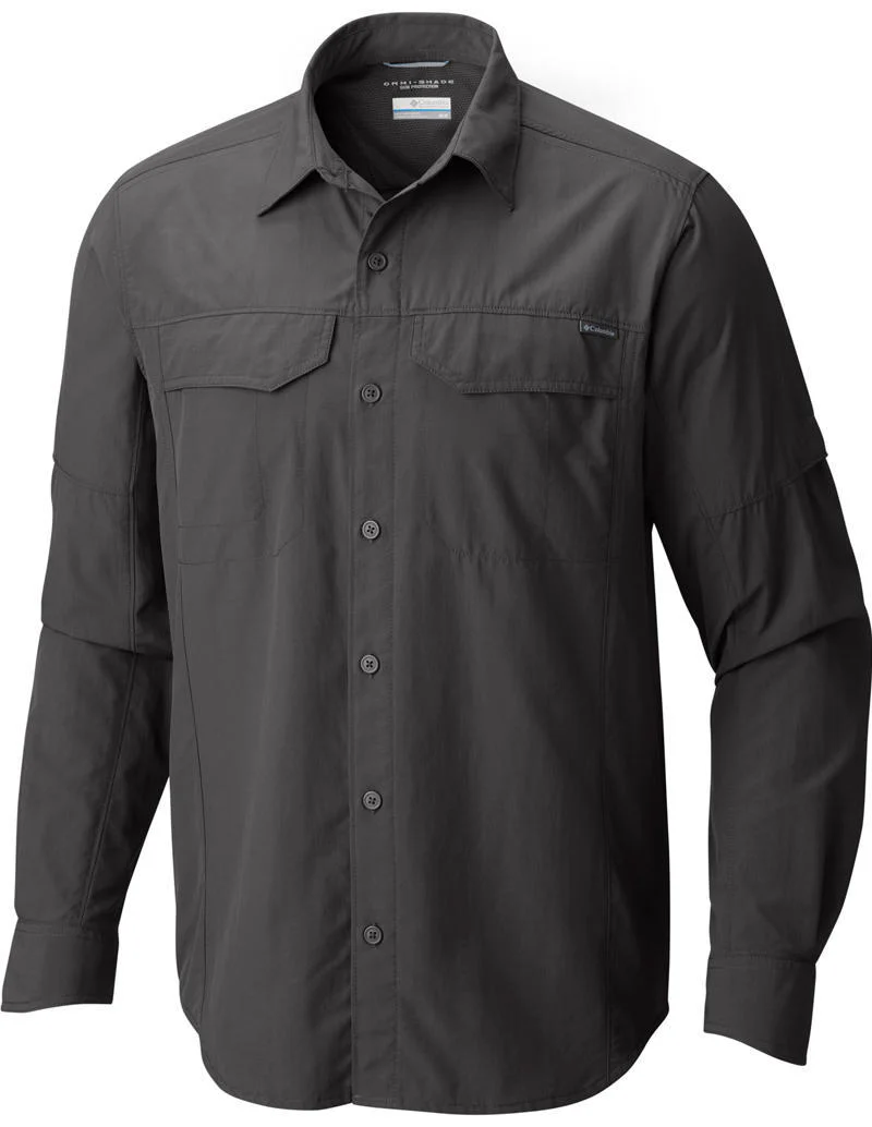 Columbia Men Grey Silver Ridge Long Sleeve Shirt (Sun Protection)