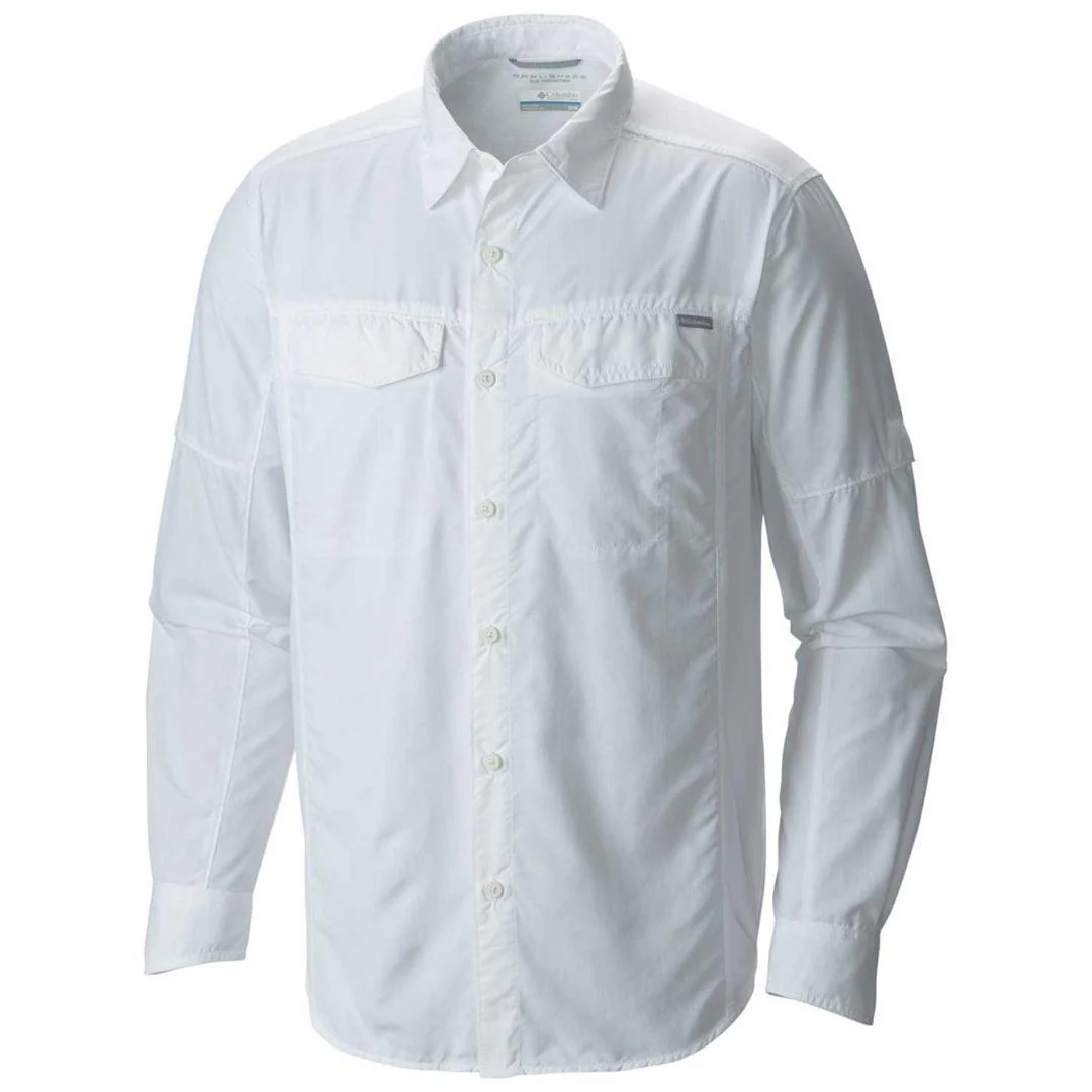 Columbia Men White Silver Ridge Long Sleeve Shirt (Sun Protection)