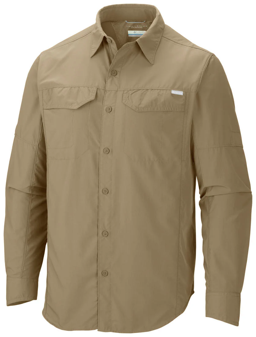 Columbia Men Brown Silver Ridge Long Sleeve Shirt (Sun Protection)