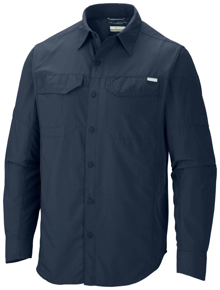 Columbia Men Blue Silver Ridge Long Sleeve Shirt (Sun Protection)