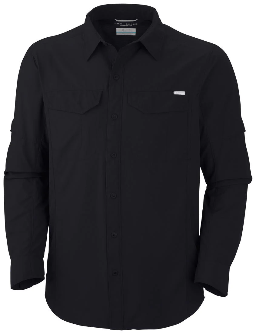 Columbia Men Black Silver Ridge Long Sleeve Shirt (Sun Protection)